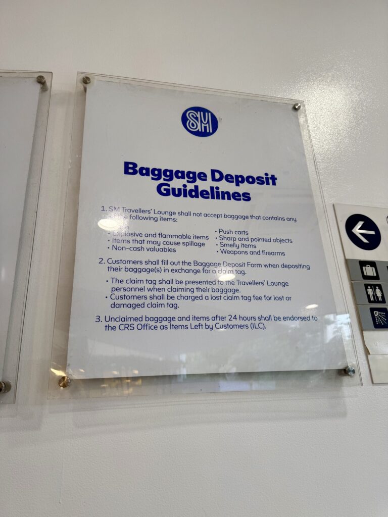 SM City Cebu traveller's lounge　セブ　荷物預け